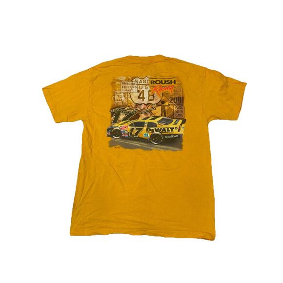Vintage Matt Kenseth 17 Large Shirt Y2K NASCAR Yellow Double Sided Dewalt - Picture 3 of 4